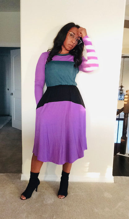 Color Block Dress with Pockets
