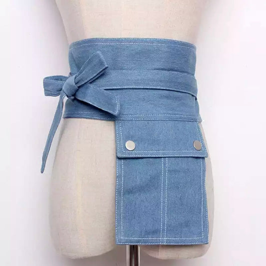 Denim Pocket Wrap Belt